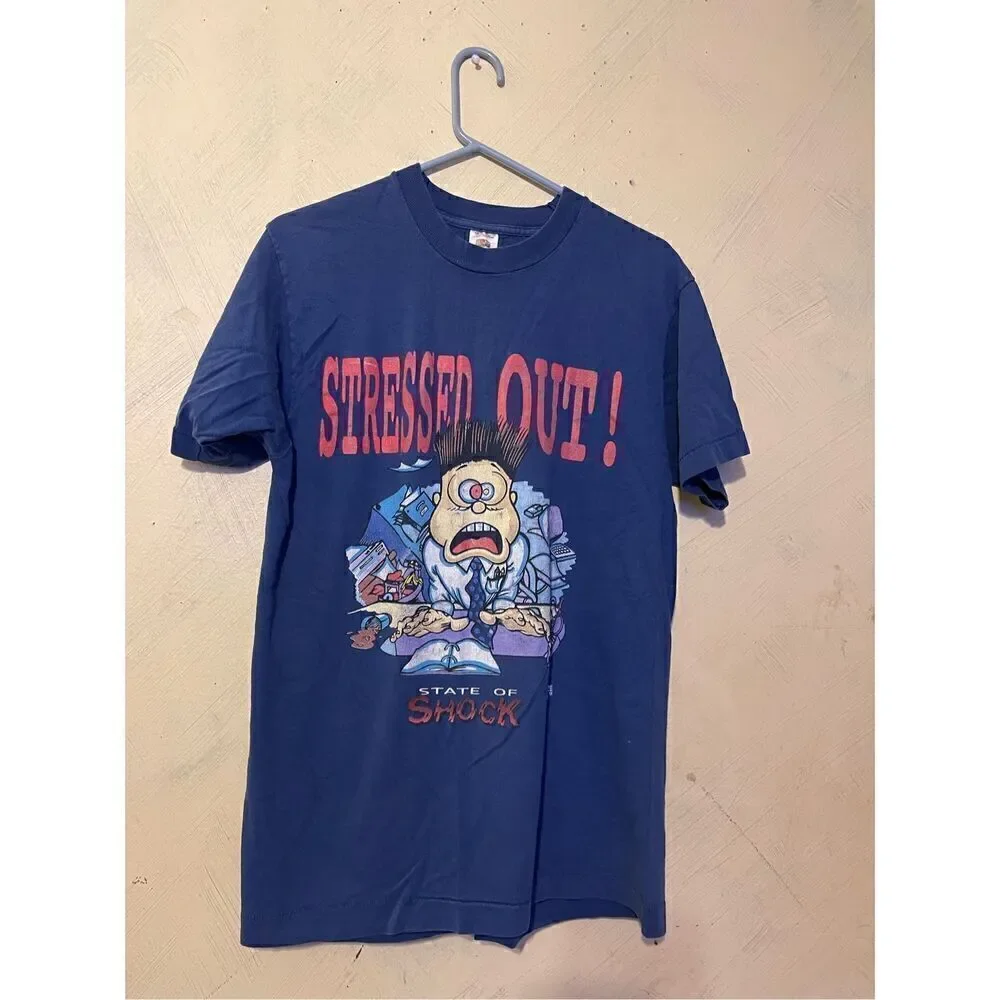 VTG 1996 Stressed Out! State of Shock Tshirt Freeze NY 90’s USA M one stitch “HO - Picture 2 of 7